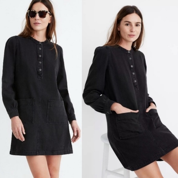 Madewell Dresses & Skirts - Madewell Black Long Sleeve Denim Dress